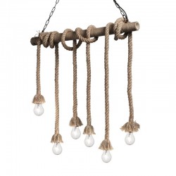 912482-007 Natural Hemp Rope 6 Light over Island Fitting