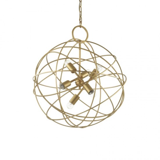 44112-007 Satin Gold Circular 6 Light Pendant