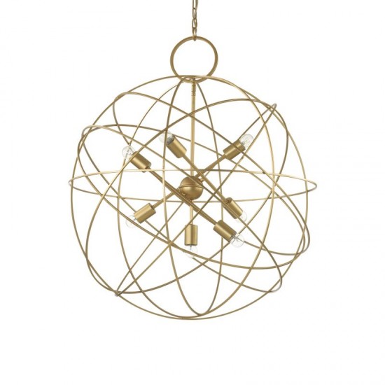 44113-007 Gold Metal Circular 7 Light Hanging Pendant 44113-007 Gold Metal Circular 7 Light Hanging Pendant