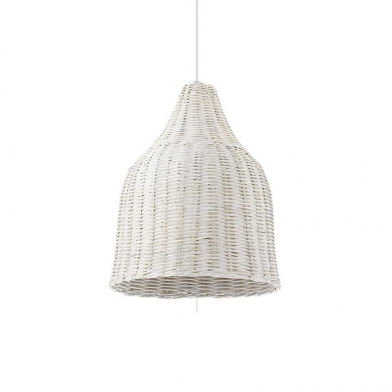 44080-007 White Wicker Basket Pendant 44080-007 White Wicker Basket Pendant