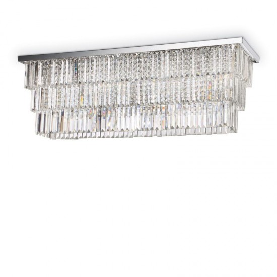 44241-007 Chrome 8 Light Ceiling Lamp with Crystal