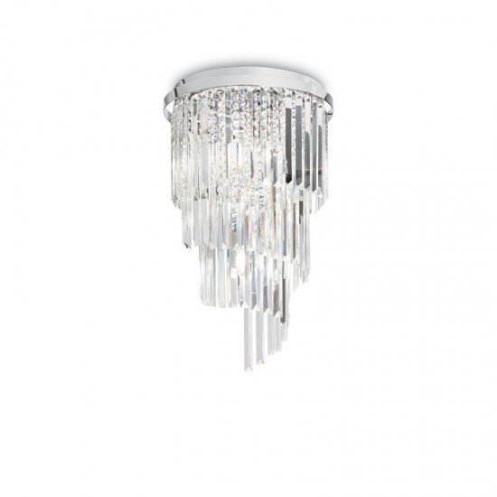 43883-007 Chrome 8 Light Ceiling Lamp with Crystal