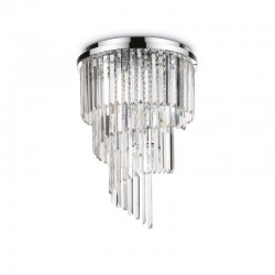 43882-007 Chrome 12 Light Ceiling Lamp with Crystal