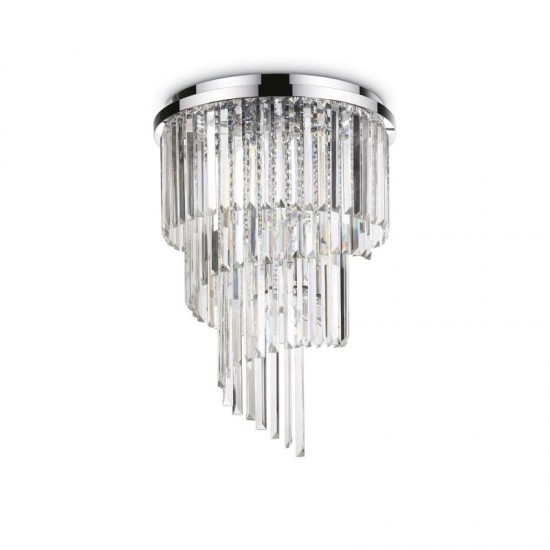 43882-007 Chrome 12 Light Ceiling Lamp with Crystal