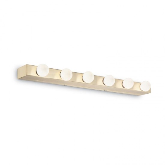 44406-007 Bathroom Brass 6 Light Wall Lamp over Mirror 44406-007 Bathroom Brass 6 Light Wall Lamp over Mirror