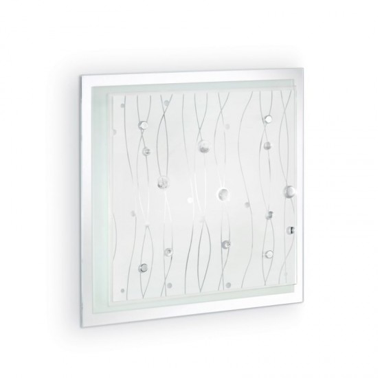 21531-007 Glass with Mirror 3 Light Ceiling Lamp