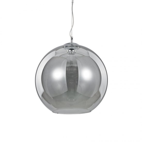 23230-007 Smoky Glass Globe with Chrome Single Pendant -Ø40 23230-007 Smoky Glass Globe with Chrome Single Pendant -Ø40