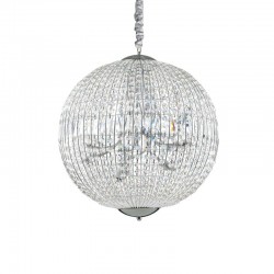 37328-007 Chrome 12 Light Globe Pendant with Crystal