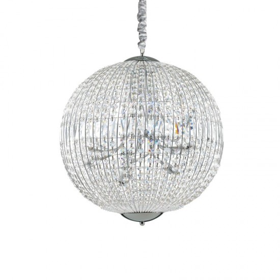 37328-007 Chrome 12 Light Globe Pendant with Crystal 37328-007 Chrome 12 Light Globe Pendant with Crystal