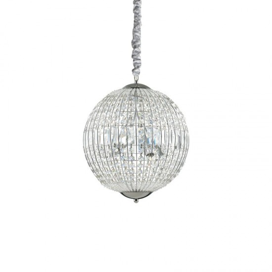37329-007 Chrome 6 Light Globe Pendant with Crystal 37329-007 Chrome 6 Light Globe Pendant with Crystal
