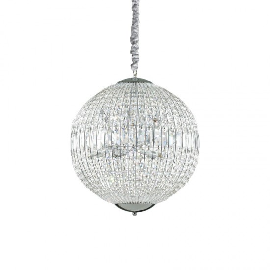 37330-007 Chrome 8 Light Globe Pendant with Crystal 37330-007 Chrome 8 Light Globe Pendant with Crystal