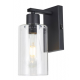 61766-004 Black Wall Lamp with Clear Glass