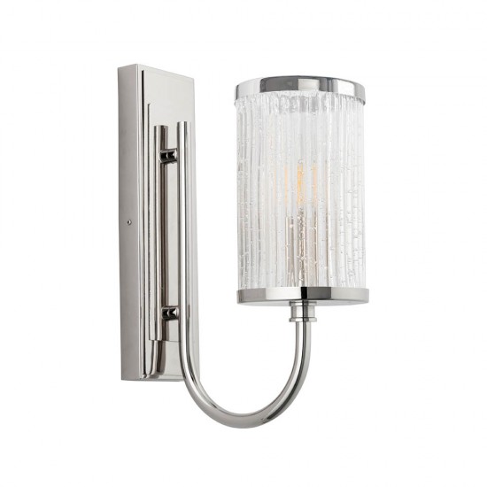 67487-001 Bright Nickel Wall Lamp with Ribbed Glass 67487-001 Bright Nickel Wall Lamp with Ribbed Glass