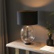 67543-001 Black & Clear Glass Touch Table Lamp with Black Shade