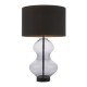 67540-001 Black & Smoked Tinted Glass Touch Table Lamp with Black Shade