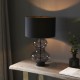 67540-001 Black & Smoked Tinted Glass Touch Table Lamp with Black Shade