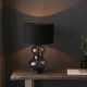 67540-001 Black & Smoked Tinted Glass Touch Table Lamp with Black Shade