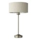 7377-001 Brushed Chrome Table Lamp with Natural Linen Shade