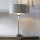 7377-001 Brushed Chrome Table Lamp with Natural Linen Shade