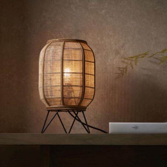 67327-001 Natural Bamboo Table Lamp with Natural Linen Shade 67327-001 Natural Bamboo Table Lamp with Natural Linen Shade