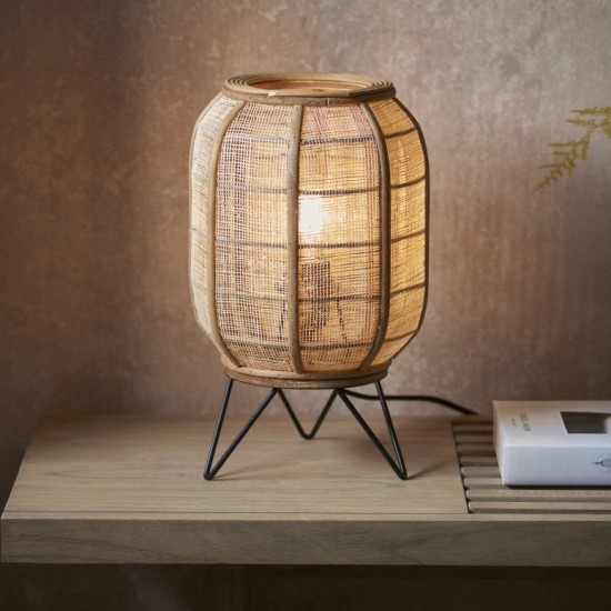 67327-001 Natural Bamboo Table Lamp with Natural Linen Shade 67327-001 Natural Bamboo Table Lamp with Natural Linen Shade