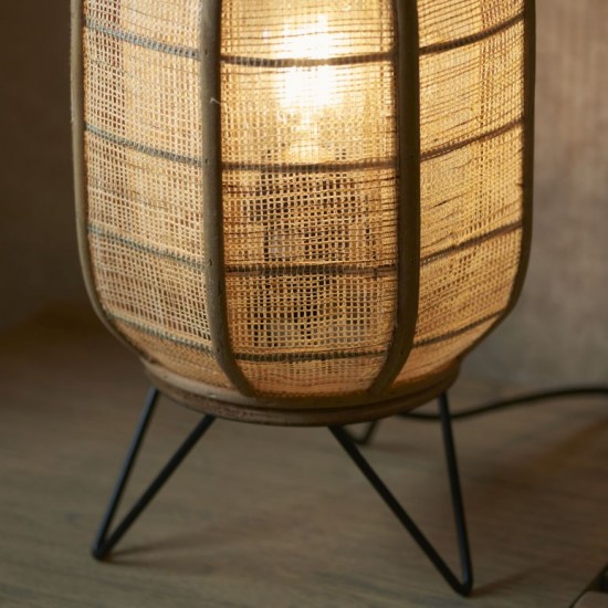 67327-001 Natural Bamboo Table Lamp with Natural Linen Shade 67327-001 Natural Bamboo Table Lamp with Natural Linen Shade