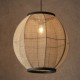 67329-001 Dark Wood Pendant with Natural Linen Shade