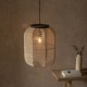 67330-001 Dark Wood Pendant with Natural Linen Shade 67330-001 Dark Wood Pendant with Natural Linen Shade