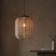 67330-001 Dark Wood Pendant with Natural Linen Shade 67330-001 Dark Wood Pendant with Natural Linen Shade