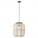 67330-001 Dark Wood Pendant with Natural Linen Shade 67330-001 Dark Wood Pendant with Natural Linen Shade