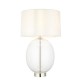 67544-001 Bright Nickel & Clear Glass Touch Table Lamp with Vintage White Shade