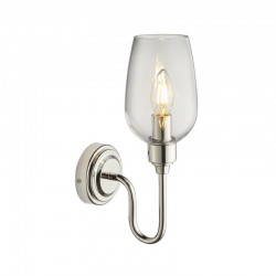 71696-001 Bright Nickel Wall Lamp with Clear Glass 71696-001 Bright Nickel Wall Lamp with Clear Glass
