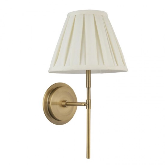 7768-001 Antique Brass Wall Lamp with Cream Shade