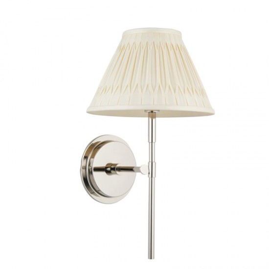 7812-001 Bright Nickel Wall Lamp with Ivory Shade