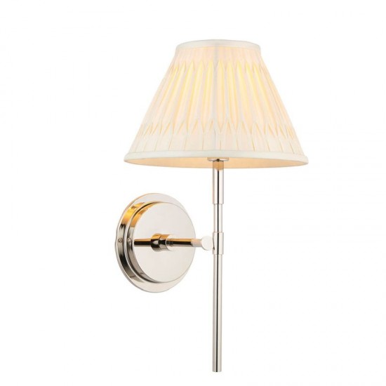 7812-001 Bright Nickel Wall Lamp with Ivory Shade