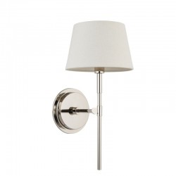 7783-001 Bright Nickel Wall Lamp with Ivory Shade 7783-001 Bright Nickel Wall Lamp with Ivory Shade