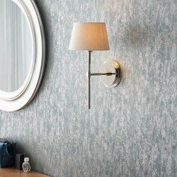 7783-001 Bright Nickel Wall Lamp with Ivory Shade