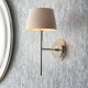 7775-001 Bright Nickel Wall Lamp with Grey Shade