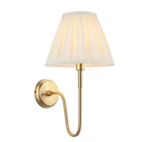 7825-001 Antique Brass Wall Lamp with Cream Shade