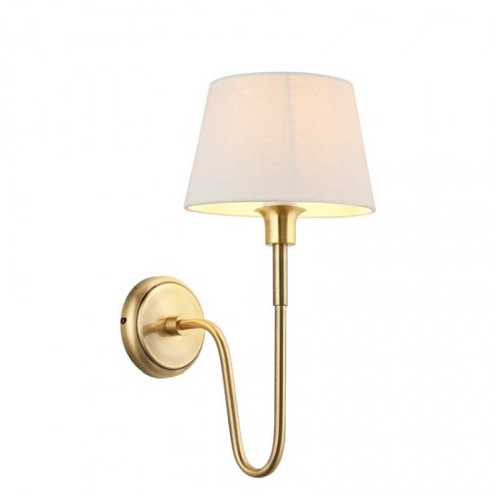 7815-001 Antique Brass Wall Lamp with Ivory Shade