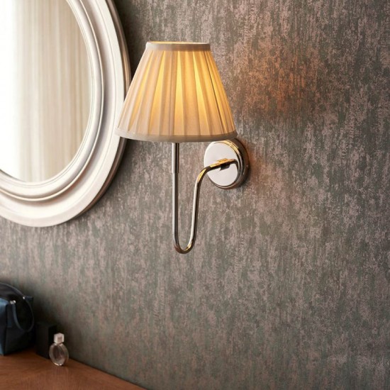 7835-001 Bright Nickel Wall Lamp with Cream Shade