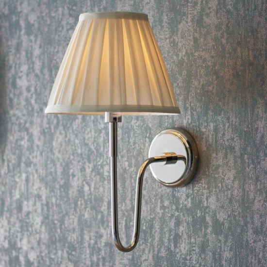 7835-001 Bright Nickel Wall Lamp with Cream Shade