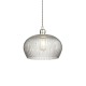 71697-100 Bright Nickel Pendant with Clear Ribbed Glass