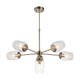 71703-100 Antique Brass 6 Light Centre Fitting with Clear Glasses