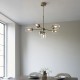 71703-100 Antique Brass 6 Light Centre Fitting with Clear Glasses