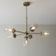 71703-100 Antique Brass 6 Light Centre Fitting with Clear Glasses