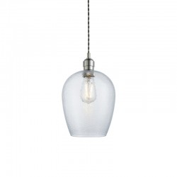 71705-001 Bright Nickel Pendant with Clear Hammered Glass 71705-001 Bright Nickel Pendant with Clear Hammered Glass