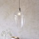 71706-100 Bright Nickel Pendant with Clear Hammered Glass