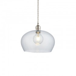 71707-001 Bright Nickel Pendant with Clear Hammered Glass 71707-001 Bright Nickel Pendant with Clear Hammered Glass