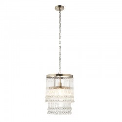 21929-001 Antique Brass Chandelier with Clear Grass